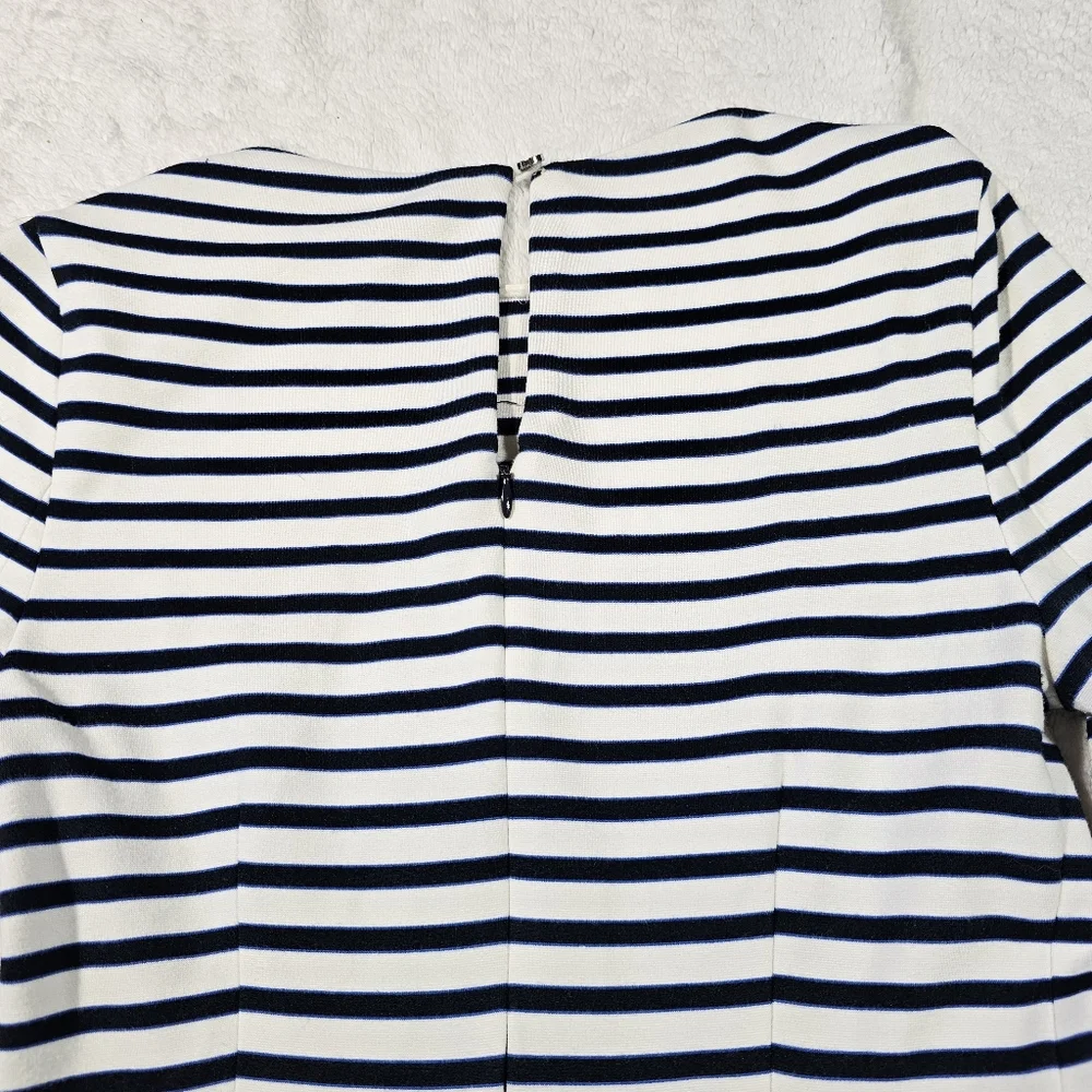 Kate Spade Navy and White Midi Dress Size 6